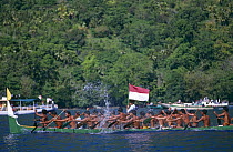 Kora Kora annual race of traditional war canoes, Banda Neira, Moluccas, Indonesia, 1995