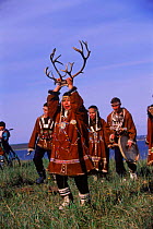 Koryak dancers with antlers, Ossora, Karaginsky Kamchatka Peninsula, Russia
