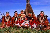 Koryaks in traditional wear, Ossora, Karaginsky Kamchatka Peninsula, Russia