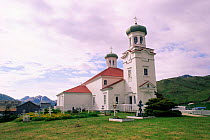 Russian orthodox church, Dutch harbour, Aleutian Island, Alaska, USA