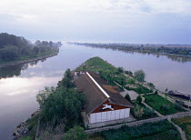 Aerial view of Danube Delta Reserve Centre, Crisan, Romania