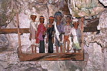 'Tau Tau' effigies, 'small person'/'person like', Tana Toraja, C Sulawesi, Indonesia NB thought to be receptable of the ghost of the deceased. They guard the cliffside graves & have often been stolen...