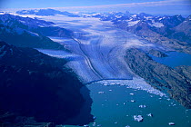 Aerial view of glacier near Lago Argentino, Argentina