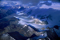 Aerial view of snow capped mountains, Torres del Paine NP, Chile