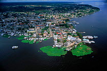 Aerial view of Tefe on banks of Amazon River, Brazil