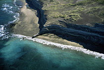 Aerial view of coastline, Peninsula Valdez, Argentina, South America 2000