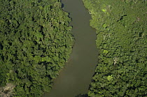 Aerial view of river Iriri, Xingu river system and surrounding tropical rainforest, Amazon Basin