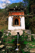 Hydro prayer wheel, between Tongsa and Chendebji, Bhutan.2001