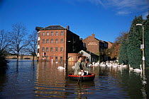 River Severn flooding at Worcester, UK