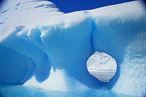 Ice window formed by erosion, Antarctica