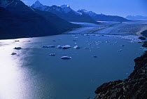 Aerial view of glacier near Lago, Argentina, South America 2000