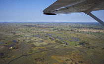 Aerial view of delta, near Jao Island, winter, Moremi Wildlife Reserve, Botswana
