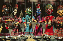 Colourful marionettes on street stall, Old Kathmandu, Nepal