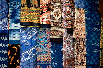 Colourful fabrics on street stall, Old Kathmandu, Nepal