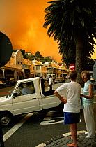 Bush fire at Simon's Town, South Africa. Evacuation of residents