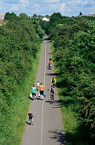 Cyclists and pedestrians on Bristol to Bath cycle path, Bristol, UK