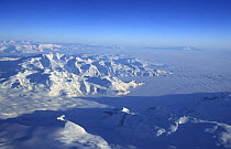 Aerial view of Victoria Land sea and ice, in summer, Antarctica