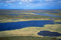 Aerial view of tundra, Anadyr, Siberia, Russia