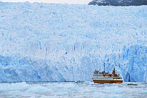 Boat at San Rafael glacier, Chile