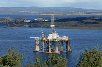Oil rig awaiting refit, Cromarty Firth, Scotland, UK