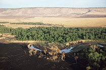 Mara river with Rift in background, and burnt foreground, Kenya