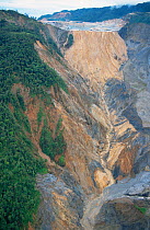 Spoil slope from Ok Tedi mine, Star mountains, Papua New Guinea
