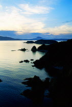 Great St Peter Bay in Sea of Japan, as viewed at dusk from Vladivistok, Primorsk, Ussuriland, Russia