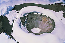Aerial view of Cotopaxi volcano crater covered in snow, Ecuador, South America, 2000