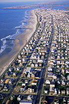 Aerial view of urban expansion - extensive development of coastal wetlands, Sea Isle City, Barrier Island, New Jersey, USA