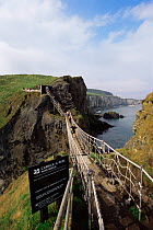 Carrick-a-Rede rope bridge at County Antrim coast, Northern Ireland, UK
