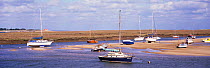 Wells-next-the-sea harbour at low tide. Norfolk, England