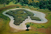 Aerial view of the Pantanal wetlands, Brazil.