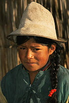 Aymara indian girl, Lake Titicaca, Peru