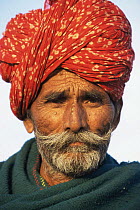 Portrait of Rajasthani man, Rajasthan, India