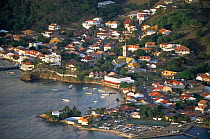 Les Saintes village with church and harbour Guadeloupe, Caribbea 2000.