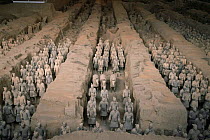 Terracotta warriors in 2200 yr old tomb of Qinshihuang, Xian, Shaanzi province, China