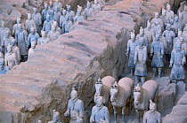 Terracotta warriors in 2200 yr old tomb of Qinshihuang, Xian, Shaanzi province, China