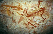 Aboriginal rock art of spirit bodies, Mt Borradaile, Arnhem Land, Northern Territory, Australia