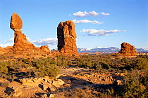 Balanced rock sandstone formation in Arches NP, Utah, USA