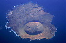Aerial view of Graciosa Island with extinct volcano, Canary Islands, Spain