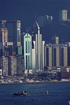 Skyscrapers and marina, Kowloon, Hong Kong, China.