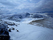Looking down on Ben Macdui, from CairnGorm Highland ridge, Scotland, UK