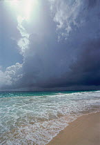 Beach landscape with storm clouds. Sal Island, Cape Verde Is, Atlantic Ocean