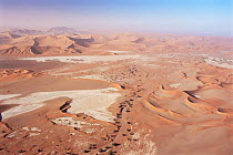 Aerial view of Sand dune landscape, Skeleton coast, Namibia