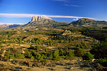Puig campana mountain and landscape, Finestrat, Alicante, Spain