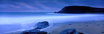 Panoramic view at twilight, Church Cove, The Lizard, Cornwall, UK