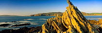 Panoramic view of rocky coastline, Dongh Isle, Co Donegal, Republic of Ireland