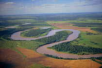 Humid chaco forest cleared for agricultural land on flood plains, Bermejo river, N Argentina, South America