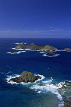 Aerial view of the Admiralties bird nesting Reserve, Lord Howe Island World Heritage Site, New South Wales, Australia