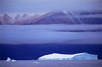 Icebergs floating in sea at Qaanaaq, Greenland